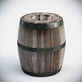 Industrial Wooden Barrels With Metal Hoops For Storage And Transport