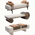Modern Bed End Stool Bench Combination 3d model