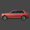 Red Rolls Royce Luxury SUV With Sleek Exterior Black Wheels And Chrome Accents