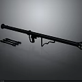 Black Military Style Rocket Launcher With Ammunition And 3D Rendered Model