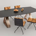 Modern Conference Table and Chair Dining Table and Chair Combination Negotiation Table Conference Table 3d model