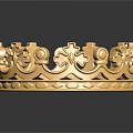 Gold Crown Jewelry With Intricate Floral Patterns And Shiny Gold Finish