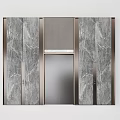 Modern Elevator Interior Design With Marble Wall And Metal Frame Details 3d model