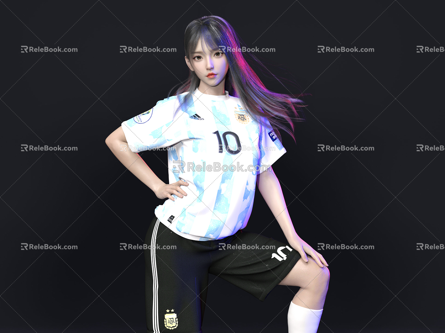 Modern Woman Football Baby 3d model