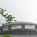Karesansui Zen Garden Design With Stone Bridge Pine Tree Moss And Gravel