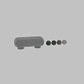 Modern Gray Upholstered Sofa Bench With Rounded Shape And Cylindrical Legs