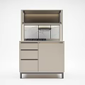 Modern Elegant Wine Cabinet With Drawers Marble Top And Metal Frame