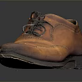 Brown Leather Lace Up Shoes With Brogue Design And Clear Sole Details