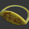 Yellow Decorative Bracelet With Red Chariot And Horse Pattern For Daily Use