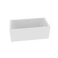 Modern Gray Rectangular Freestanding Bathtub With Solid Surface Design