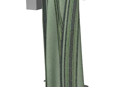 Green Cotton Towel With Black Vertical Stripes Soft Absorbent For Bathroom Use 3d model