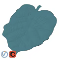 Blue Square Rug With Leaf Shaped Pattern For Modern Home Interior Decor 3d model
