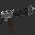 Modern Tactical Assault Rifle with Wooden Stock and Perforated Barrel