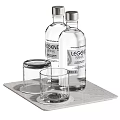 Elegant Bottles And Glassware With Serving Tray Carafe And Coasters