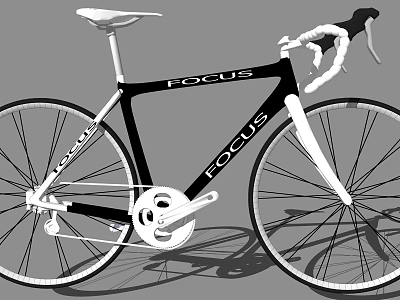 Focus Road Bicycle With Black Frame Curved Handlebars And Sleek Design 3d model