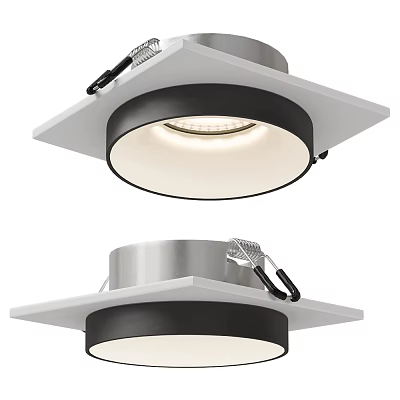Modern Downlights and Spotlights with Sleek Metal Design White Black Panel for Home Interior Lighting 3d model