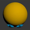 Cheerful Yellow Emoji With Blue Star Eyes And Smiling Mouth Design