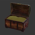 Open Vintage Wooden Chest Filled With Shiny Gold Coins And Metal Accents