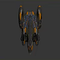 Futuristic Spaceship With Orange And Black Color Scheme For Cosmic Exploration
