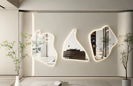 Modern Mirror Dressing Mirror Art Mirror Alien Mirror Floor Mirror Irregular Mirror Full-length Mirror 3d model