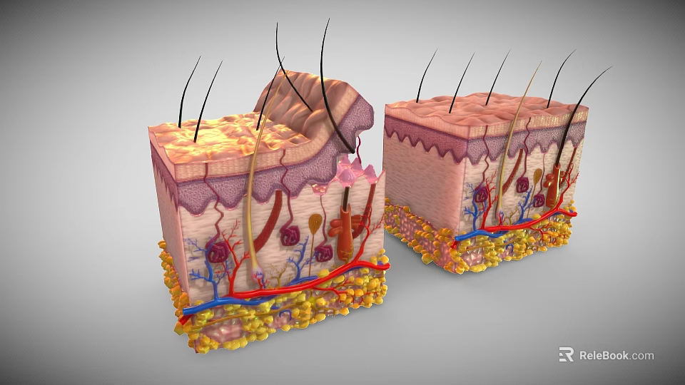 Medical Device Displaying Skin Structure 3D Anatomical Model For Medical Education 3d model 