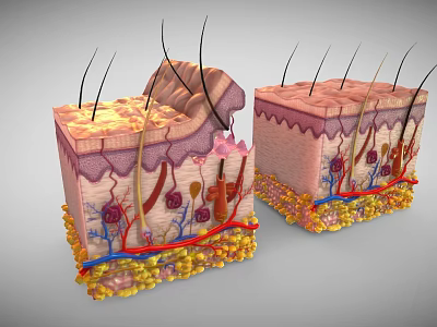 Medical Device Displaying Skin Structure 3D Anatomical Model For Medical Education 3d model