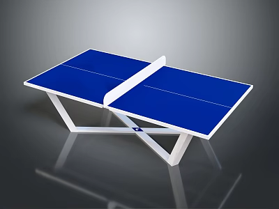 Sturdy Blue Ping Pong Table With White Frame And Modern Design For Indoor Sports 3d model