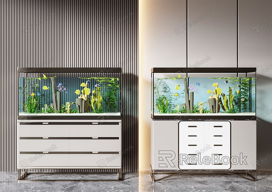 Modern Fish Tank Fish Tank Aquarium Combination model