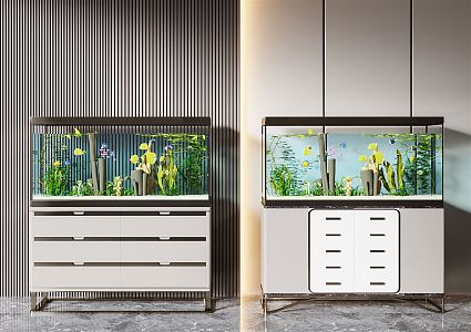 Modern Fish Tank Fish Tank Aquarium Combination 3d model