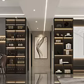 Modern Luxury Open Plan Living And Dining Room Interior Design With Custom Illuminated Display Cabinets