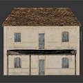 Model House With Brown Tiled Roof Beige Walls Windows Door And Covered Porch