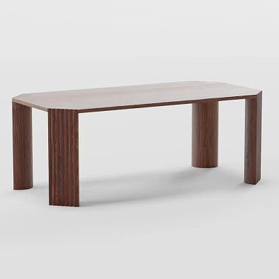 Modern Wooden Conference Table With Rectangular Top And Sturdy Legs 3d model