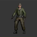 Daily Life Clothing And Accessories Set With Green Jacket Brown Pants Hat Gloves And Belt