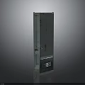 Tall Industrial Style Metal Cabinet With Distressed Texture And Open Shelf Design