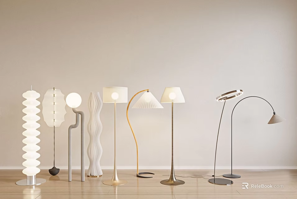 Modern Floor Lamps With Various Stylish Designs For Home Interior Decor 3d model 