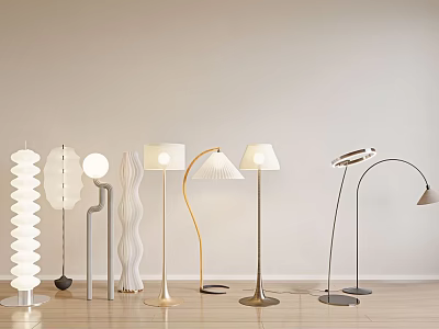 Modern Floor Lamps With Various Stylish Designs For Home Interior Decor 3d model
