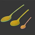 Yellow Household Spoons Set Of Three For Kitchen And Dining Use