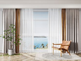 Modern Curtains 3d model