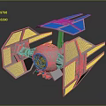 Detailed TIE Fighter Model Kit With Wing Structure And Engine Components
