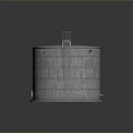 Metal Cylindrical Water Storage Tank with Top Guardrail Side Ladder and Base Structure