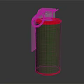 Green And Red Cylindrical Hand Grenade With Metal Pin And Top Military Weapon