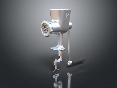 Stainless Steel Manual Meat Grinder Kitchen Appliance With Handle And Clamp For Home Use 3d model