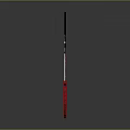 Red And Silver Decorative Spear With Unique Metallic Structure And Sharp Head
