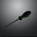Professional Hardware Screwdriver With Black Green Handle And Ergonomic Metal Shaft Design