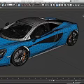 Blue McLaren Sports Car With Sleek Design Black Roof And Orange Brake Calipers