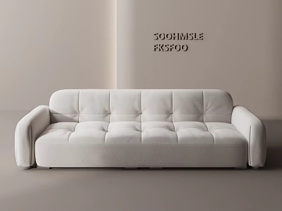 Modern White Multi Seater Sofa With Upholstered Design And Clean Lines 3d model