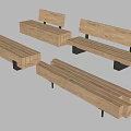 Wooden Landscape Seats With Simple Design And Metal Legs For Outdoor Use