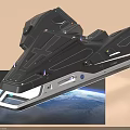 Futuristic Black And White Vehicle With Sleek Geometric Design And Illuminated Details