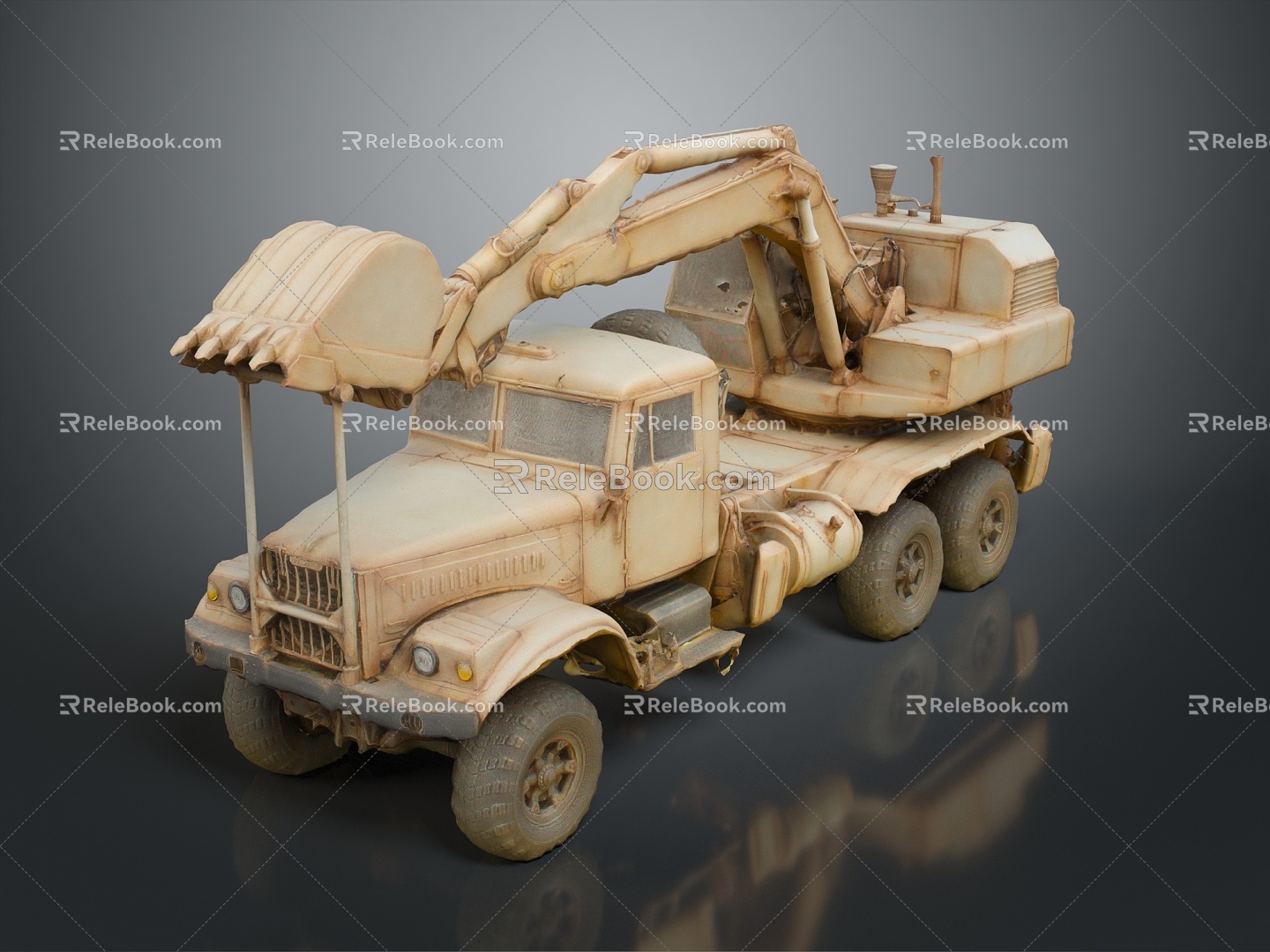 Modern Forklift Army Card Military Forklift Earth Truck 3d model