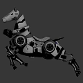 Futuristic Robotic Mechanical Horse With Metal Structure And Gear Components